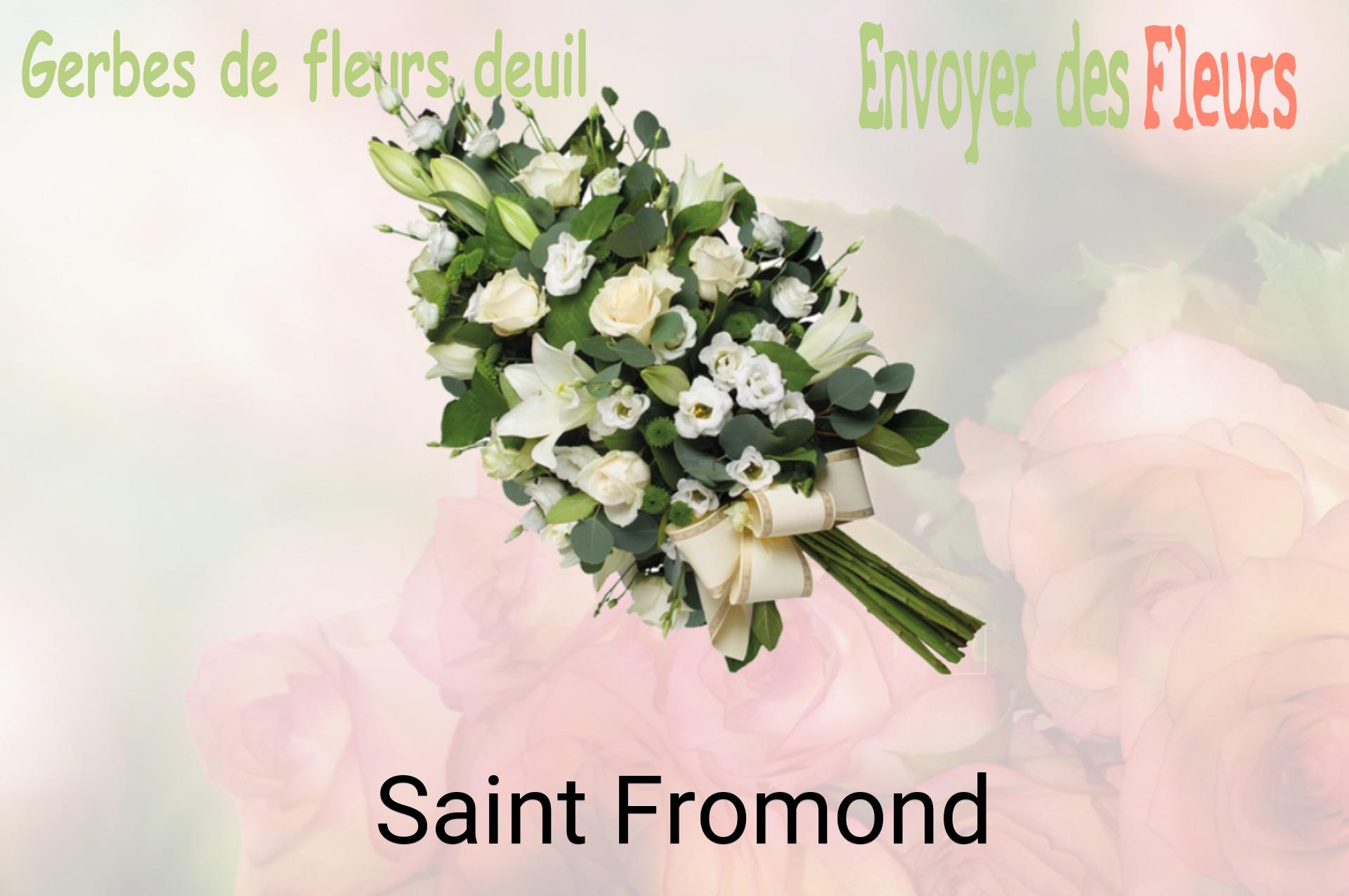 Gerbe de fleurs de deuil livrée à Saint-Fromond